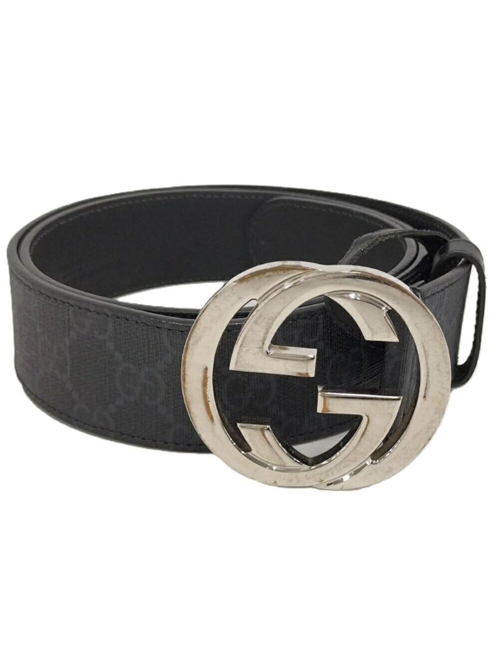 Gucci Interlocking G Belt GG Supreme Leather Black